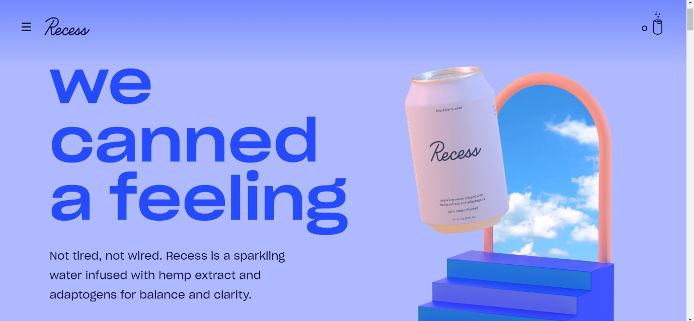 Recess an ecommerce website design example