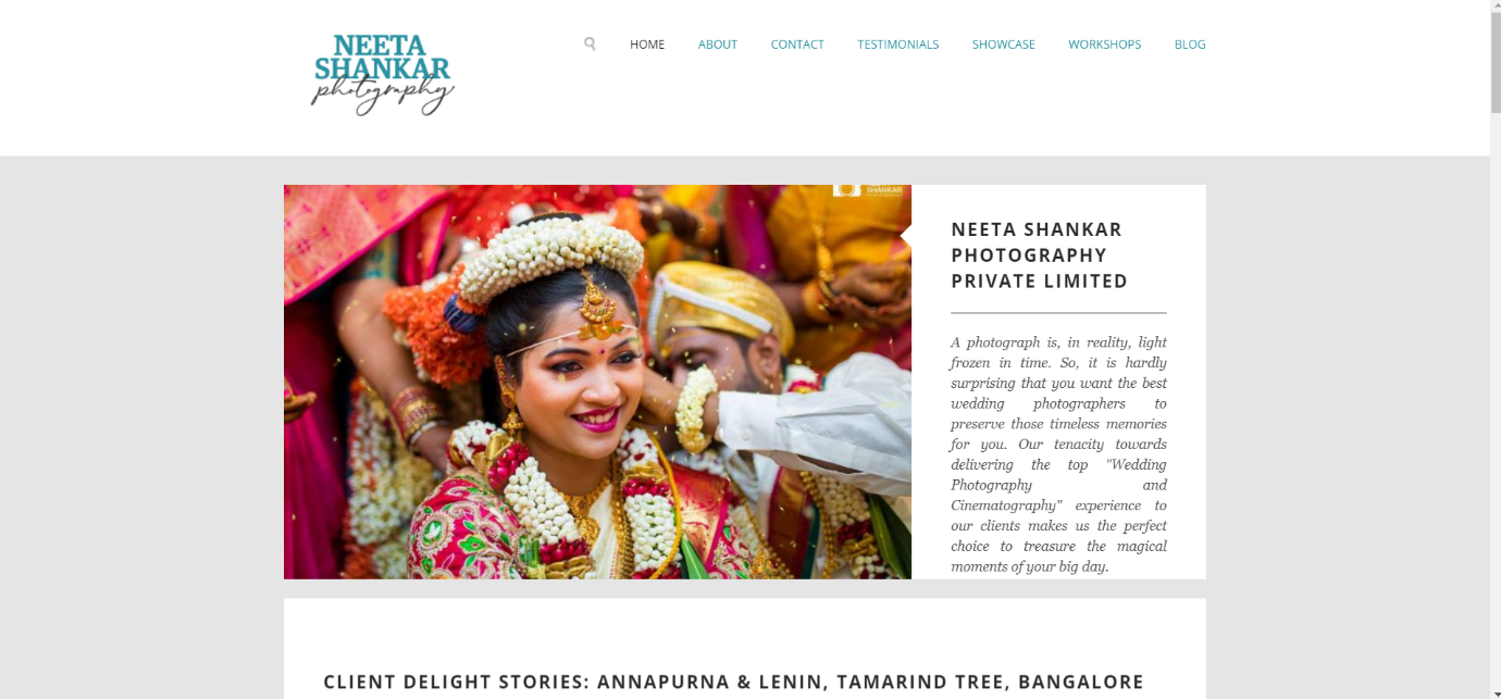 Neeta Shankar photography website leading in India