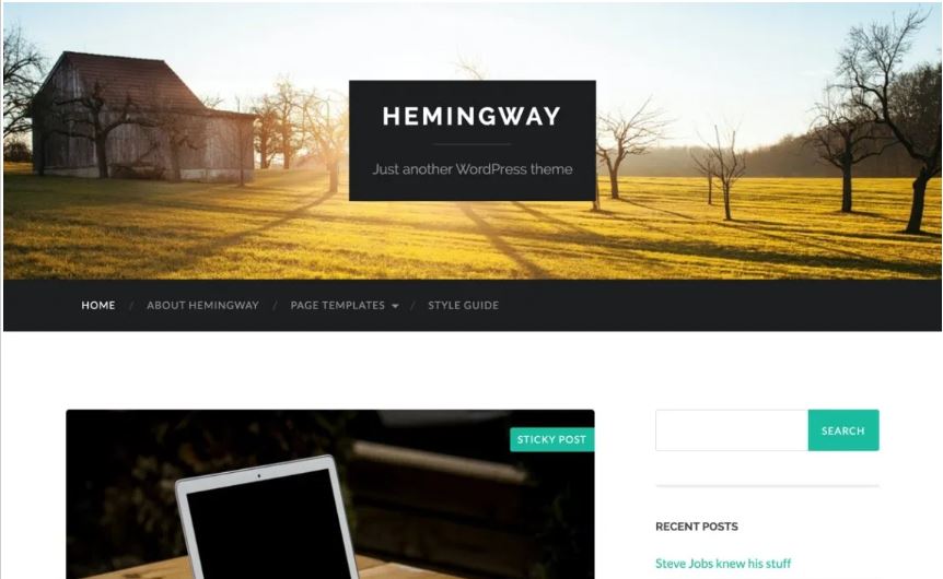 Hemingway free wordpress blog themes