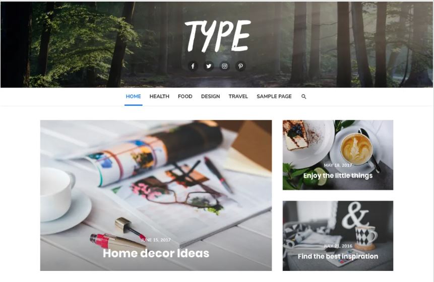 Type free wordpress blog themes