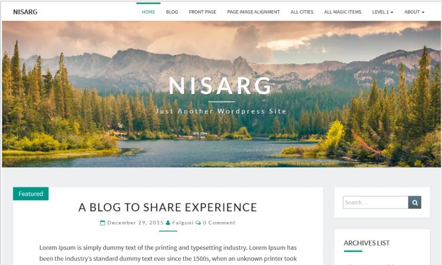 Nisarg free wordpress blog themes