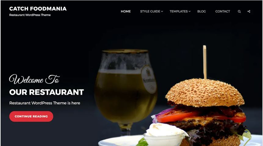 Catch Foodmania food and restaurant wordpress theme