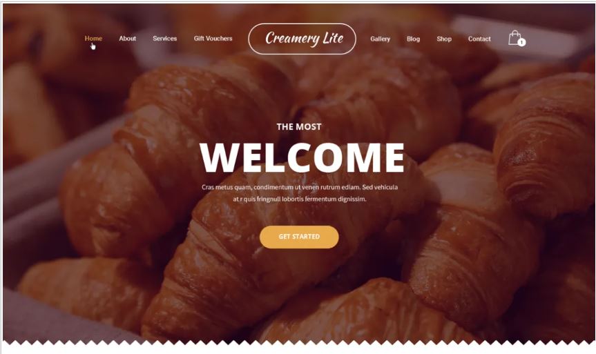 Creamery Lite food and restaurant wordpress theme