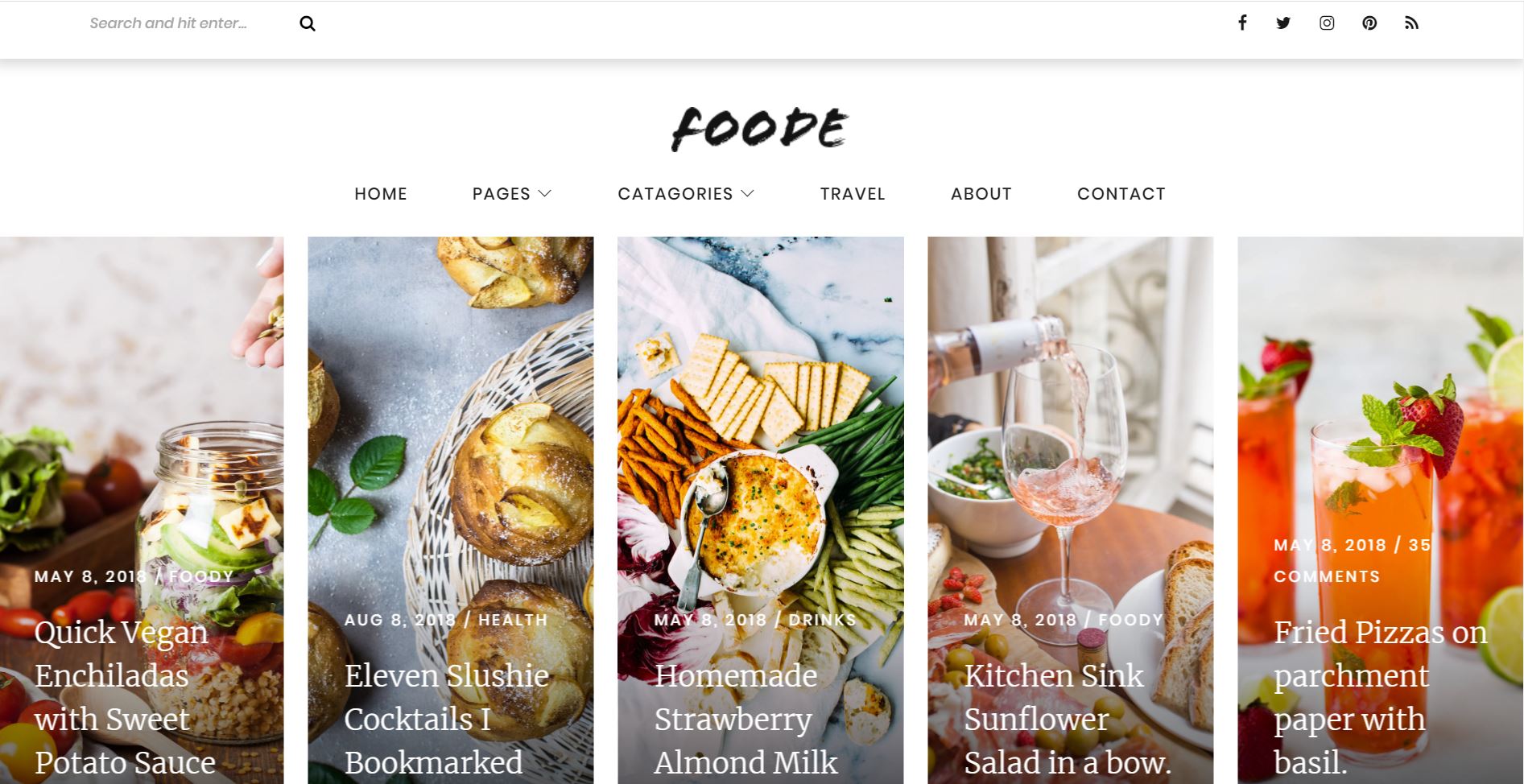 Foode food and restaurant wordpress theme