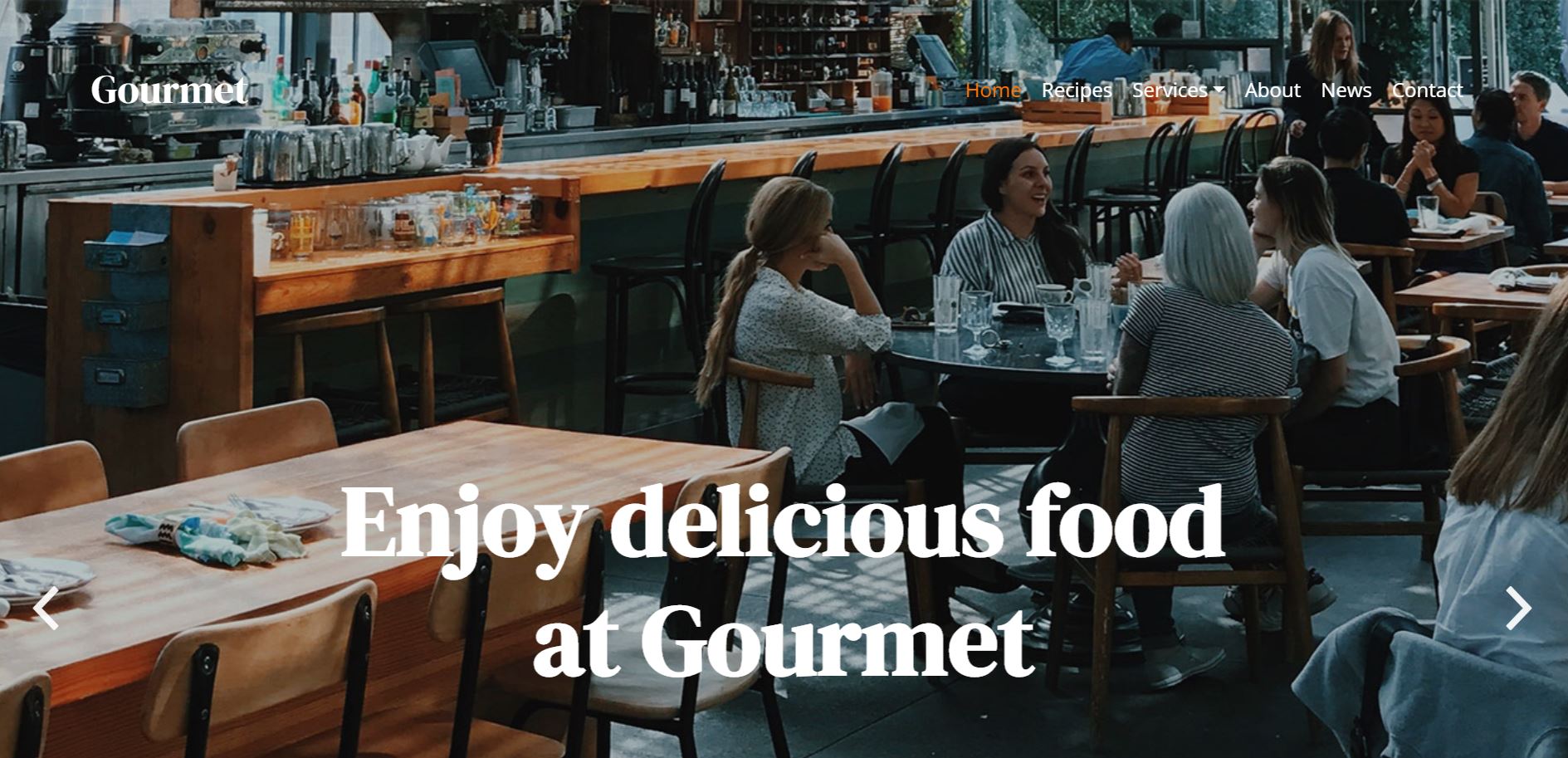 Gourmet food and restaurant wordpress theme