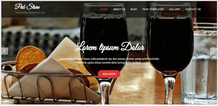 Pub Store food and restaurant wordpress theme