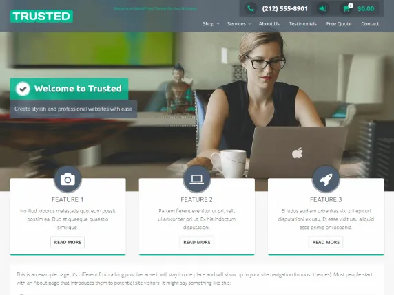 Trusted, an ecommerce wordpress theme