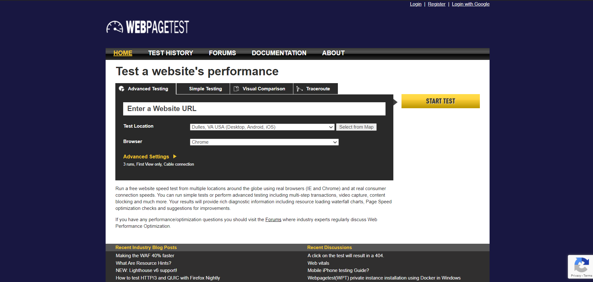 web page test tool